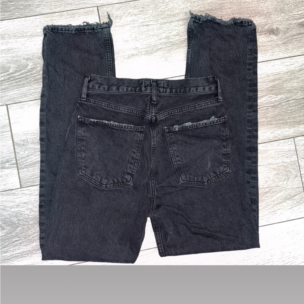 Agolde Size 25 Dark Wash Denim Jeans High Rise Fray Hem